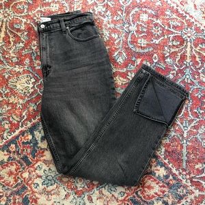 Abercrombie & Fitch Curve Love 90s Ultra High Rise Straight Jeans - Black Wash